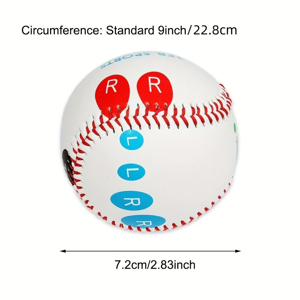 9 Inch Competition Training Baseball with Finger Placement Markers Outdoor Practice Baseball PVC Training Aid for Pitching