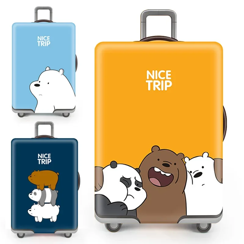 Cute Bear Luggage Cover Travel Suitcase Protector Suit For 18-32 Size Trolley Case Dust Travel Accessories Elasticity Box Sets