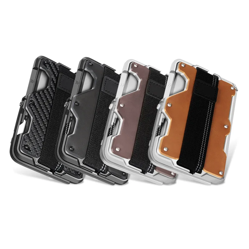 Aluminum alloy anti demagnetizing men's wallet large capacity women's change card storage magnetic card bag
