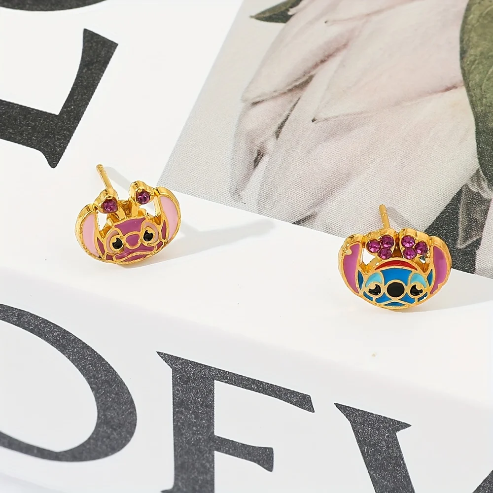 Disney 2pcs/set Mickey Minnie, Winnie the Pooh earrings, cute sweet earrings,for daily outings travels,Valentine's Day gifts view 2