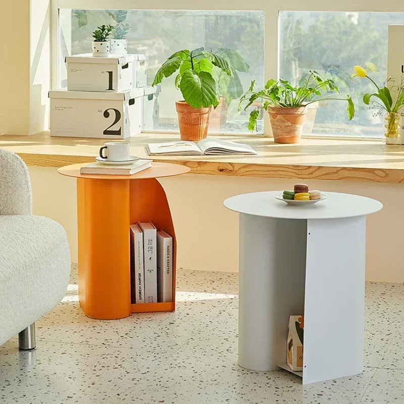 

A Nordic Minimalist Side Table Modern Living Room Sofa Iron Small Coffee Table Mini Bedroom Bedside Table Light Nightstand