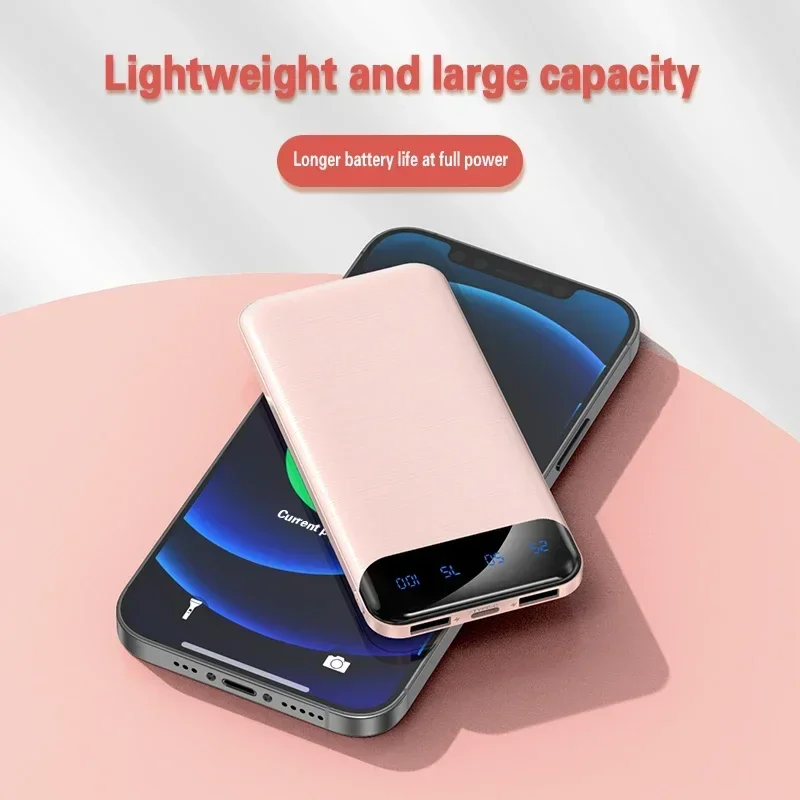 Banco de potência portátil super rápido carregamento, bateria sobresselente de alta capacidade, carregador para iPhone 15, Samsung, Huawei, 10000mAh