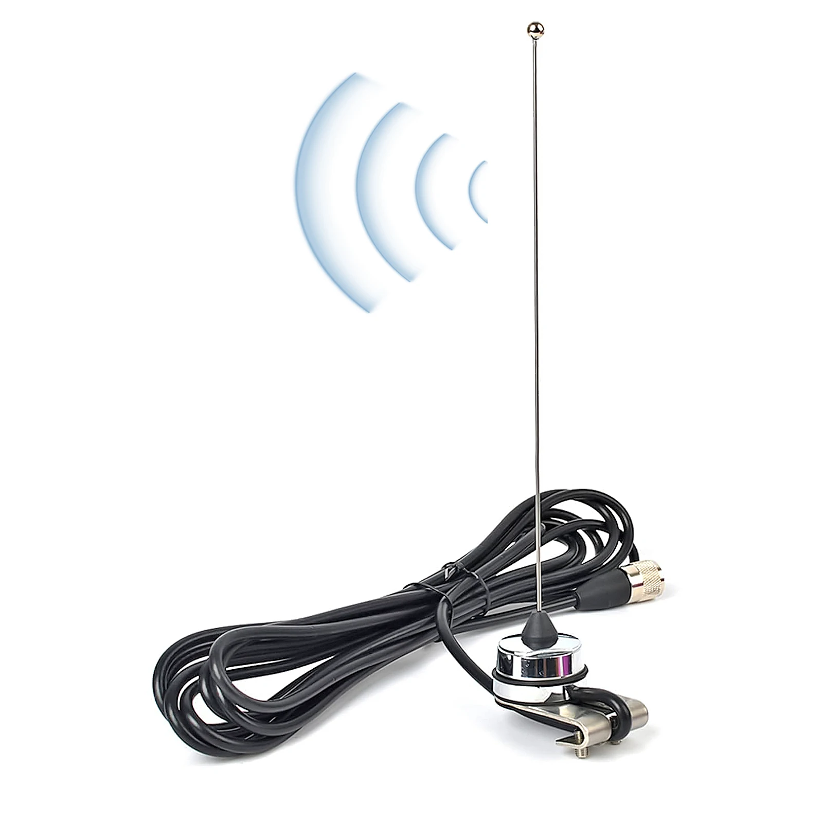 Antena NMO VHF/UHF, klips bazowy NMO do bagażnika pojazdu, kabel koncentryczny RG58 do złącza PL259 do nadajnika-odbiornika radiowego do samochodu ciężarowego