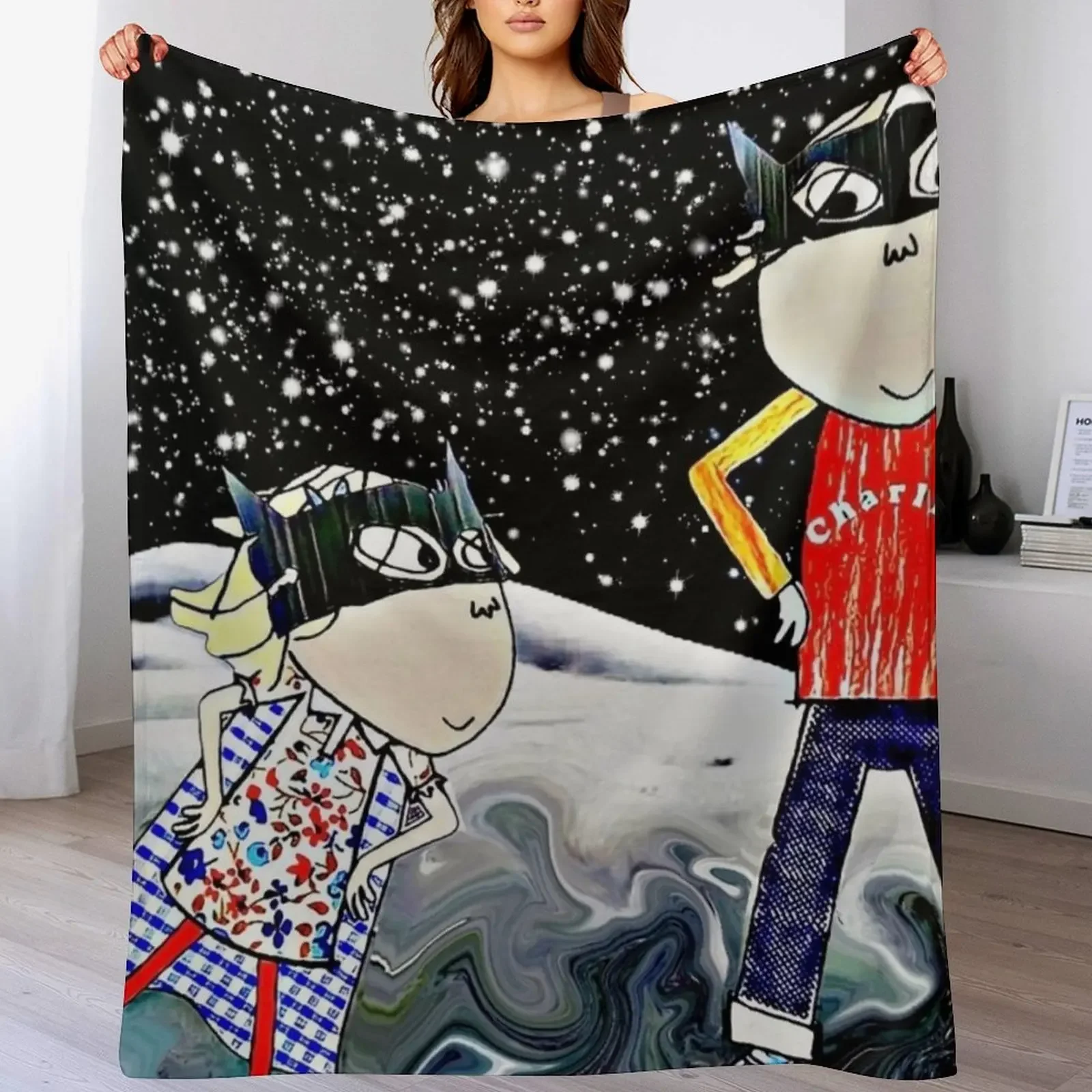 

Charlie and lola Throw Blanket Beautifuls Bed Heavy wednesday Blankets