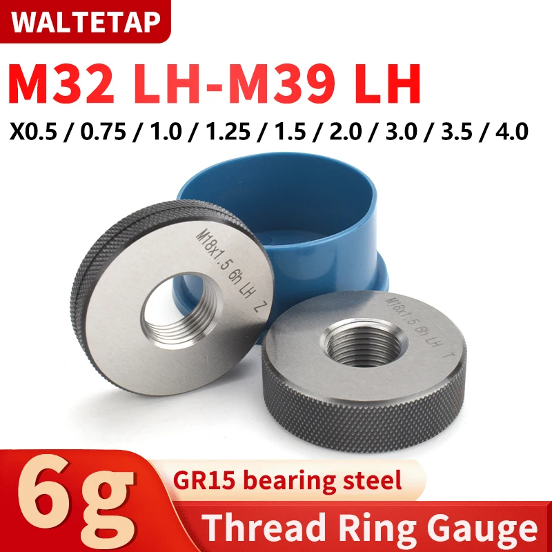

1SET(1*GO+1*NOGO) 6g Left Hand M32-M39 Metric Left Fine Tooth Thread Ring Gauge Measure Tool X0.5/0.75/1/1.25/1.5/2/3/3.5/4