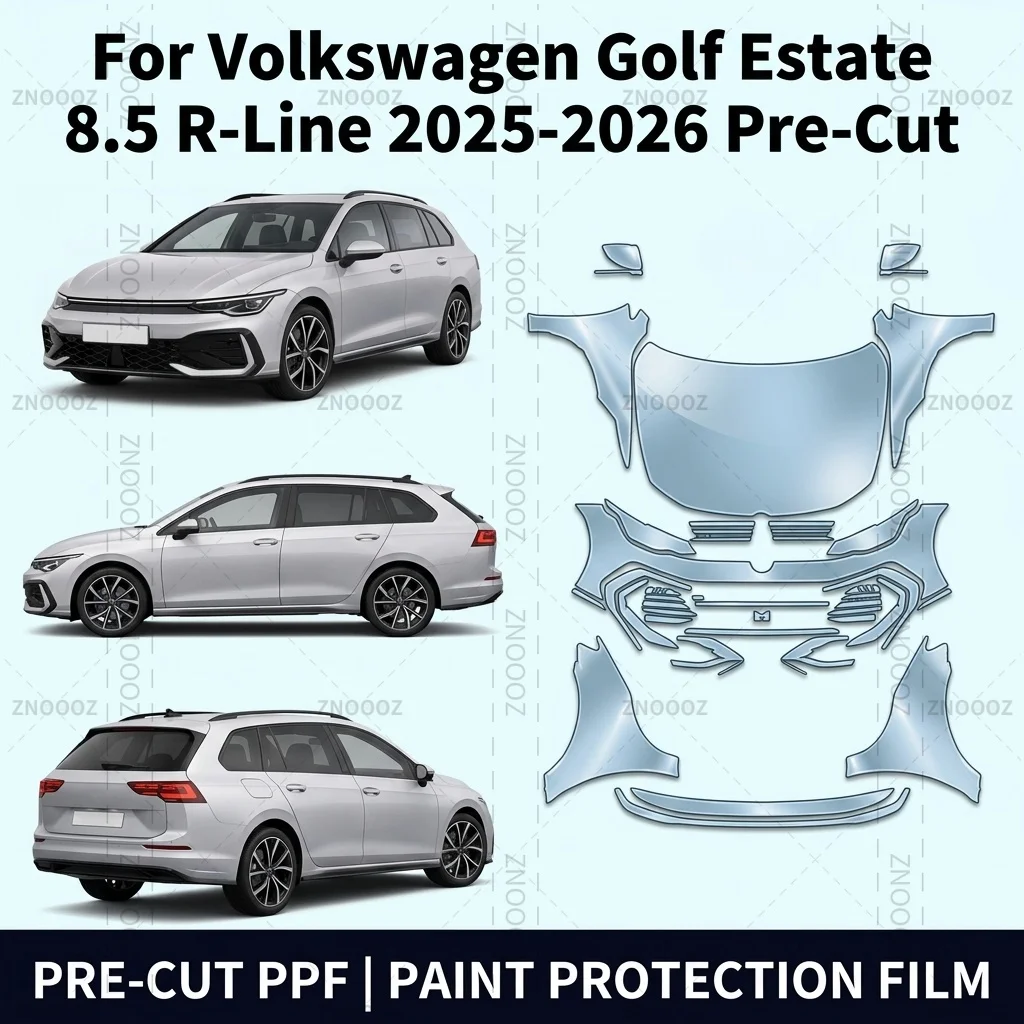For Volkswagen Golf Estate 8.5 R-Line 2025-2026 Pre-Cut PPF Paint Protection Film Kit, TPU Self Healing Scratch Resistant