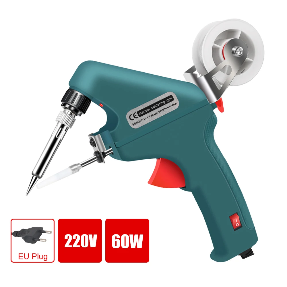 Automatic Tin Feeding EU 220V Hand-held Welding Machine Soldering Iron Gun Electric Internal Heating Repair Tools 60W