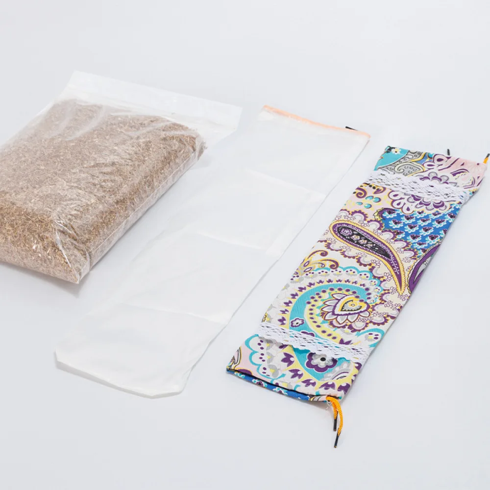Herbal Wormwood Cylinder Pillow DIY Kit Neck Pain Relief Cervical Support Traditional Fabric Massage Health Care Bedding