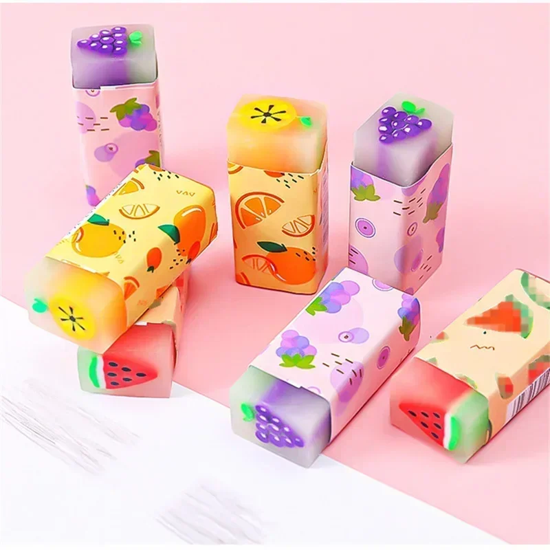 Nieuwe 3pcs Cartoon Creatieve Fruit Gum Basisschool Examen Potlood Gum kinderen Briefpapier Tekening Schetsen Gum School