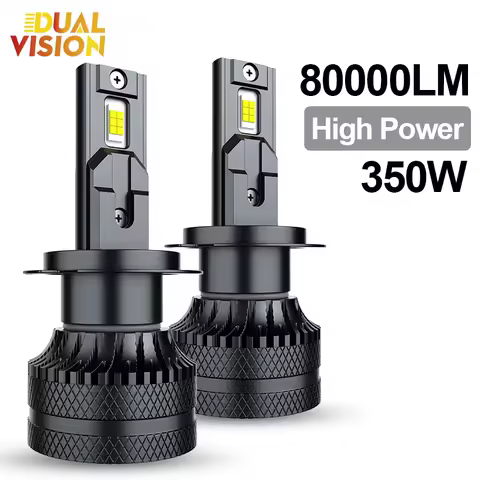 Dualvision Car LED Headlight H7 LED H4 H1 H8 H11 HB3 HB4 9005 9006 9012 6000K 350W 80000LM Auto LED Lamp Turbo Fog Lights 12V