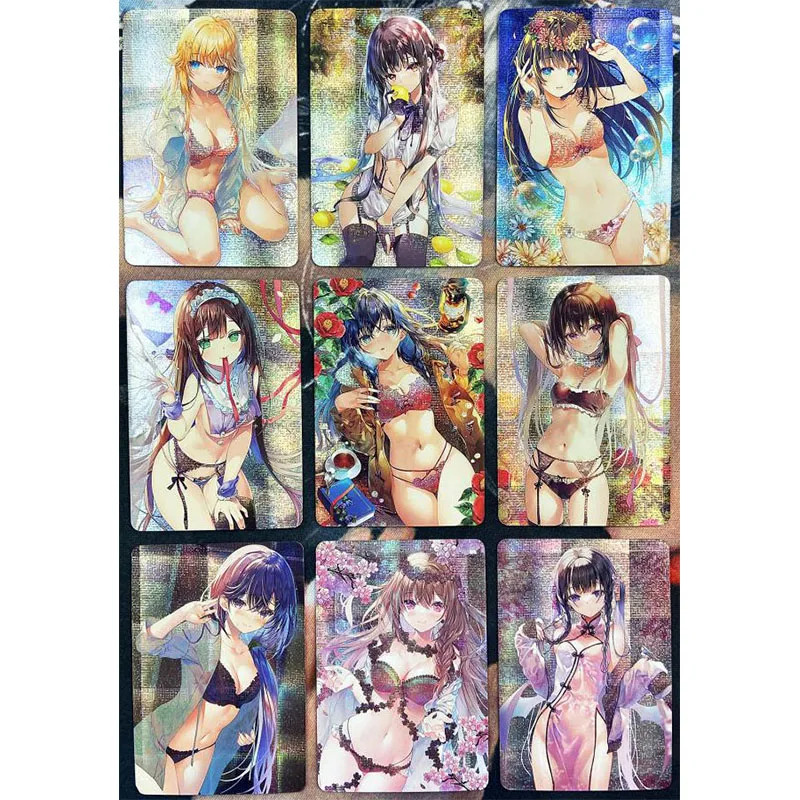 ACG personaje de Anime Goddess Story, Flash raro, tarjeta refractiva Rem, Yamato, Marnie Kurumi, colección de ilustraciones, regalo de cumpleaños y Navidad