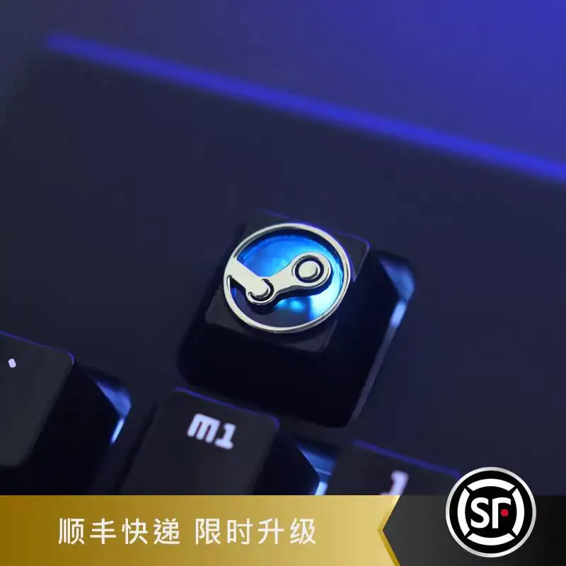 Customized Game Peripheral Logo Icon Mechanical Keyboard Zinc Aluminum Alloy Metal Personalized  Translucent Keycap Key