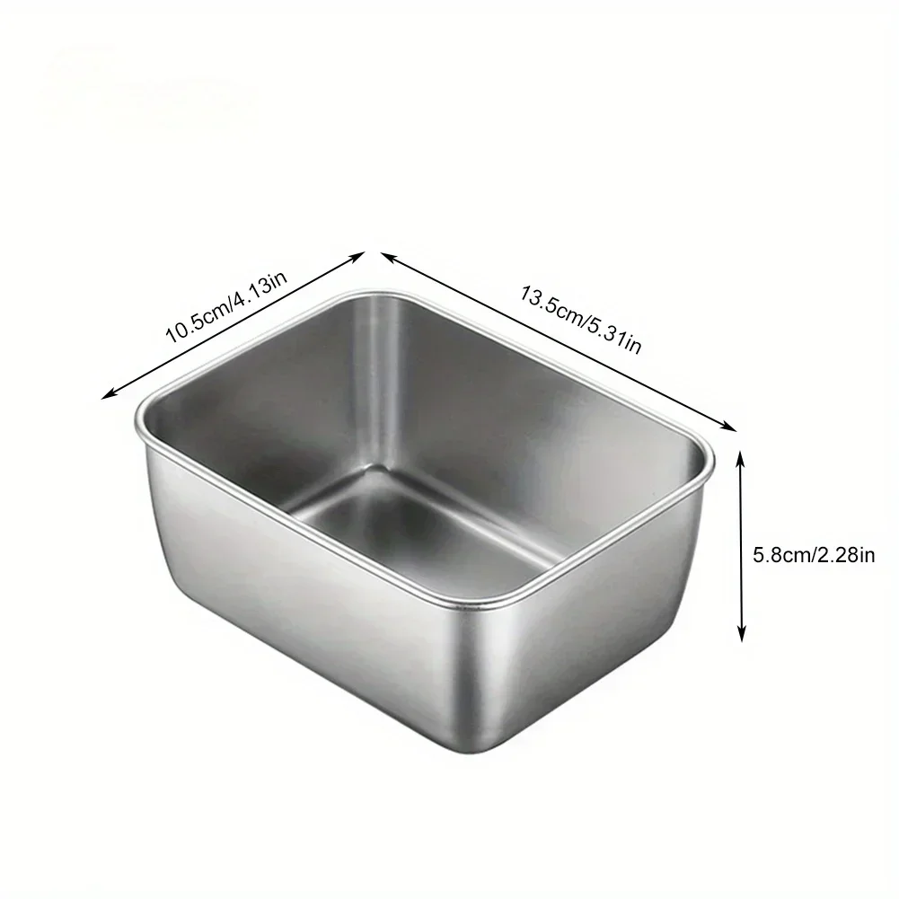 Stainless Steel Food Storage Serving Trays Rectangle Sausage Noodles Fruit Dish with Cover Home Kitchen Organizers FoodContainer