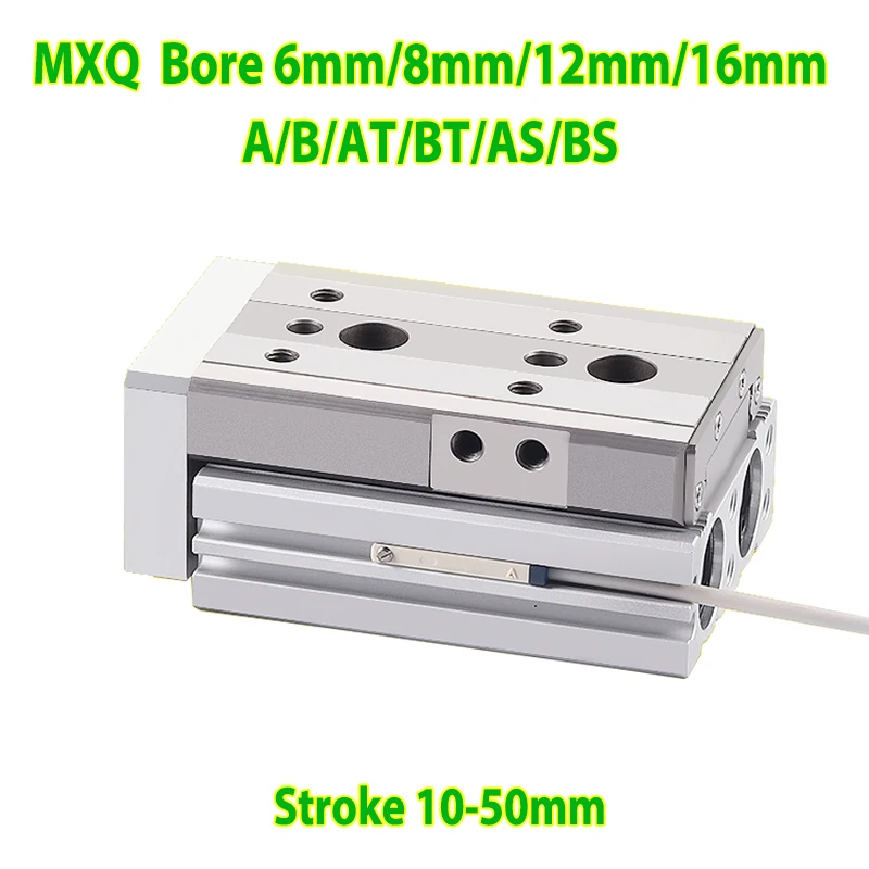 MXQ Air Slide Table Guide Cylinder Pneumatic 6/8/12/16mm Bore 10/20/30/40/50mm Stroke -A/B/AT/BT/AS/BS