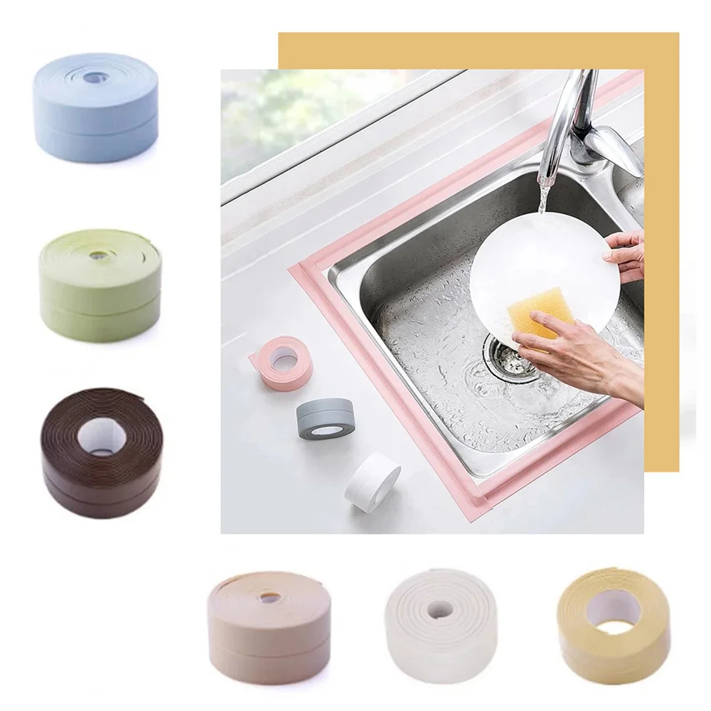 3.2m*3.8cm PVC Sealing Strip Kitchen And Bathroom Sink Gap Filling Stickers Toilet Corner Line Waterproof Anti-Mildew Tape