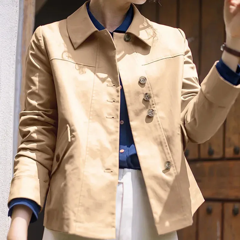 

Spring Autumn Trench Coat Female 2025 New Korean Single Breasted Mid Long Women Windbreaker Jacket Casual Ladies Outerwear Tops