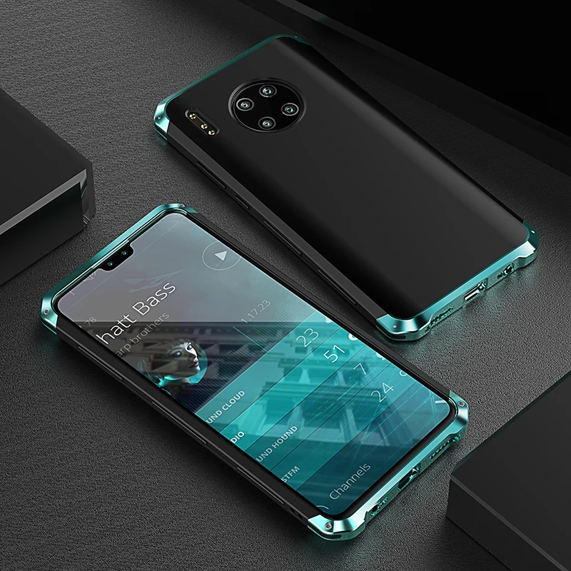 

Luxury Shockproof Element Metal Phone Case For Huawei Mate 40 30 Hard Aluminium Hybrid Pc Cover Huawei P30 P40 Pro P20 Case