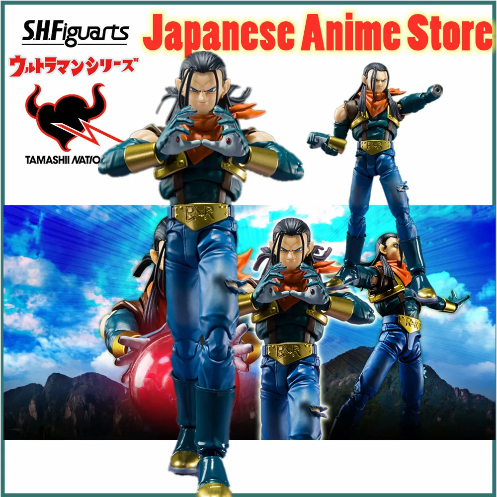 Stock Original Bandai Anime Figure Dragon Ball Super S.H.Figuarts SUPER ANDROID 17 PVC Action Figure Dragon Ball Z Toys Model