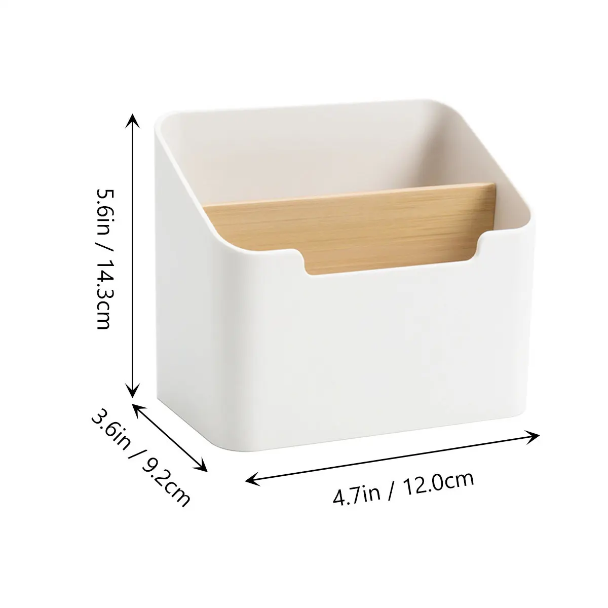 2Pcs Modern Desk Pencil Holder Organizer with 2 Divided Compartments for Pens Markers Remote Controllers Makeup Brushes Hand