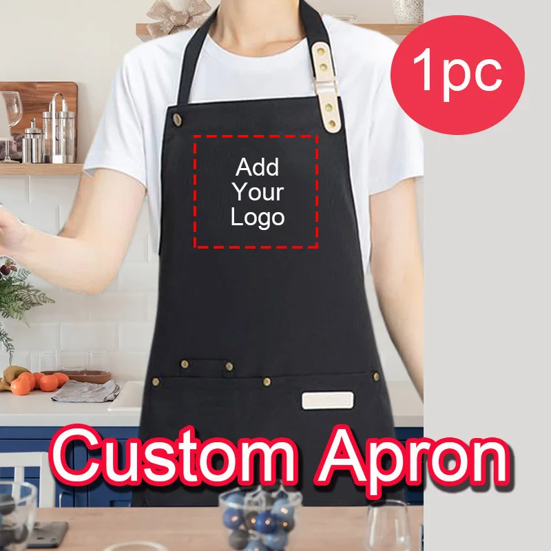 

1pc, Custom Kitchen Cooking Aprons, Adjustable Chef Apron for Men Women, 25.6inch*29.5inch, Christmas, New Year, BBQ Apron
