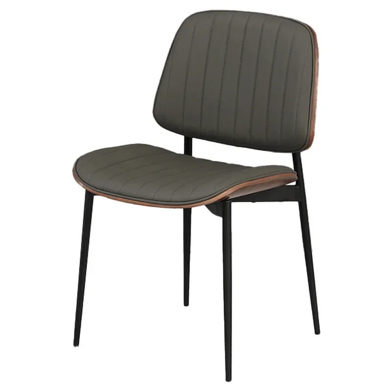 Vintage leather dining chair Vintage industrial style tavern back comfortable lounge chair