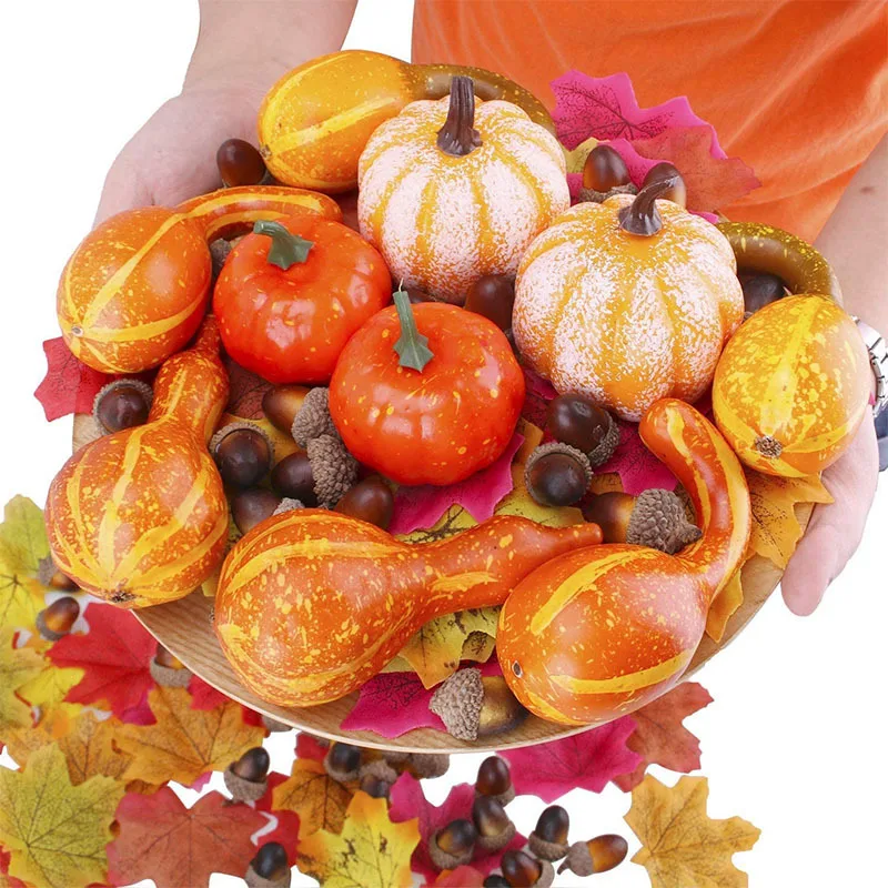 50 pz ringraziamento Rayon foglia d\'acero schiuma zucca verdure pigne ringraziamento autunno decorazioni per la casa decorazioni per feste di