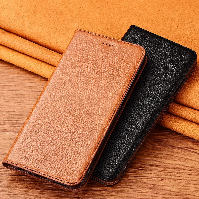 

Lychee Veins Genuine Leather Case Cover For Vivo X30 X50 X50E X51 X60 X60t x60s X70 X80 Pro Plus Wallet Flip Cover