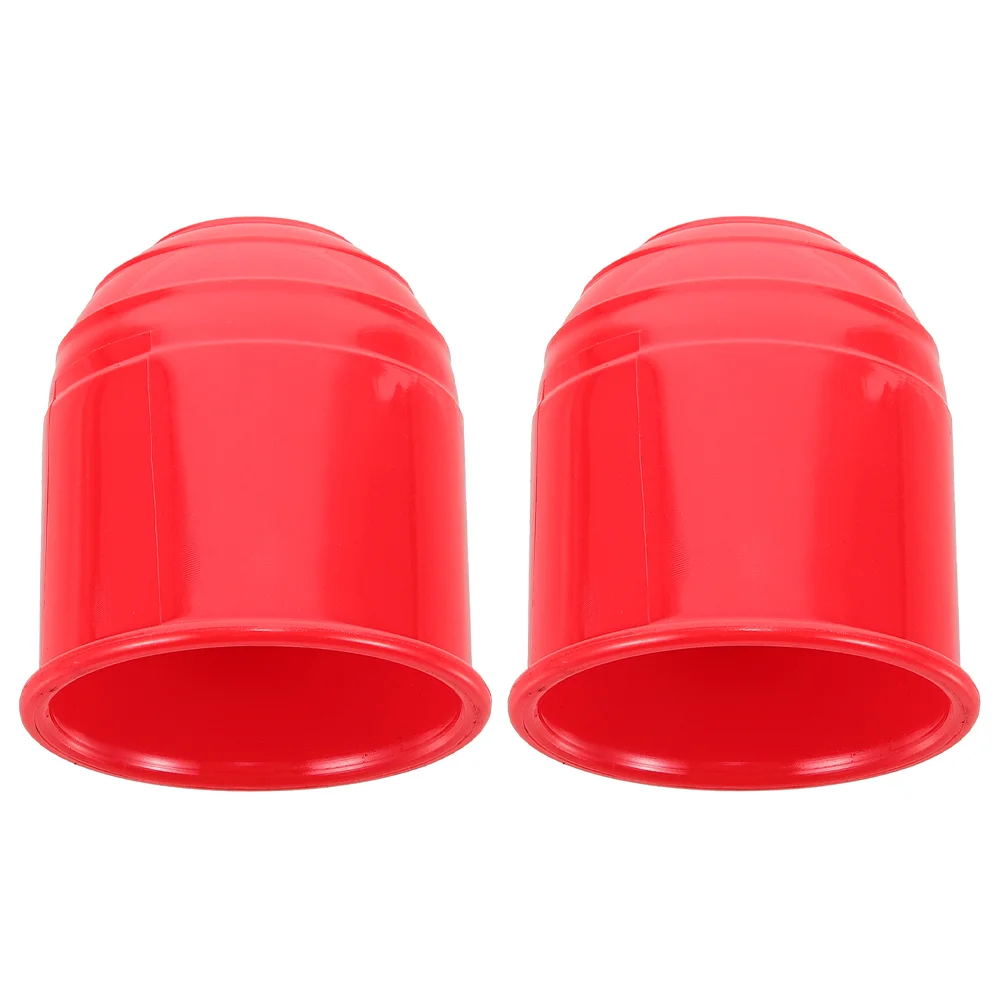 2 Pcs Trailer Ball Joint Protective Cover Hooks Red Plastic Tow Hitch Travel Car Gadgets