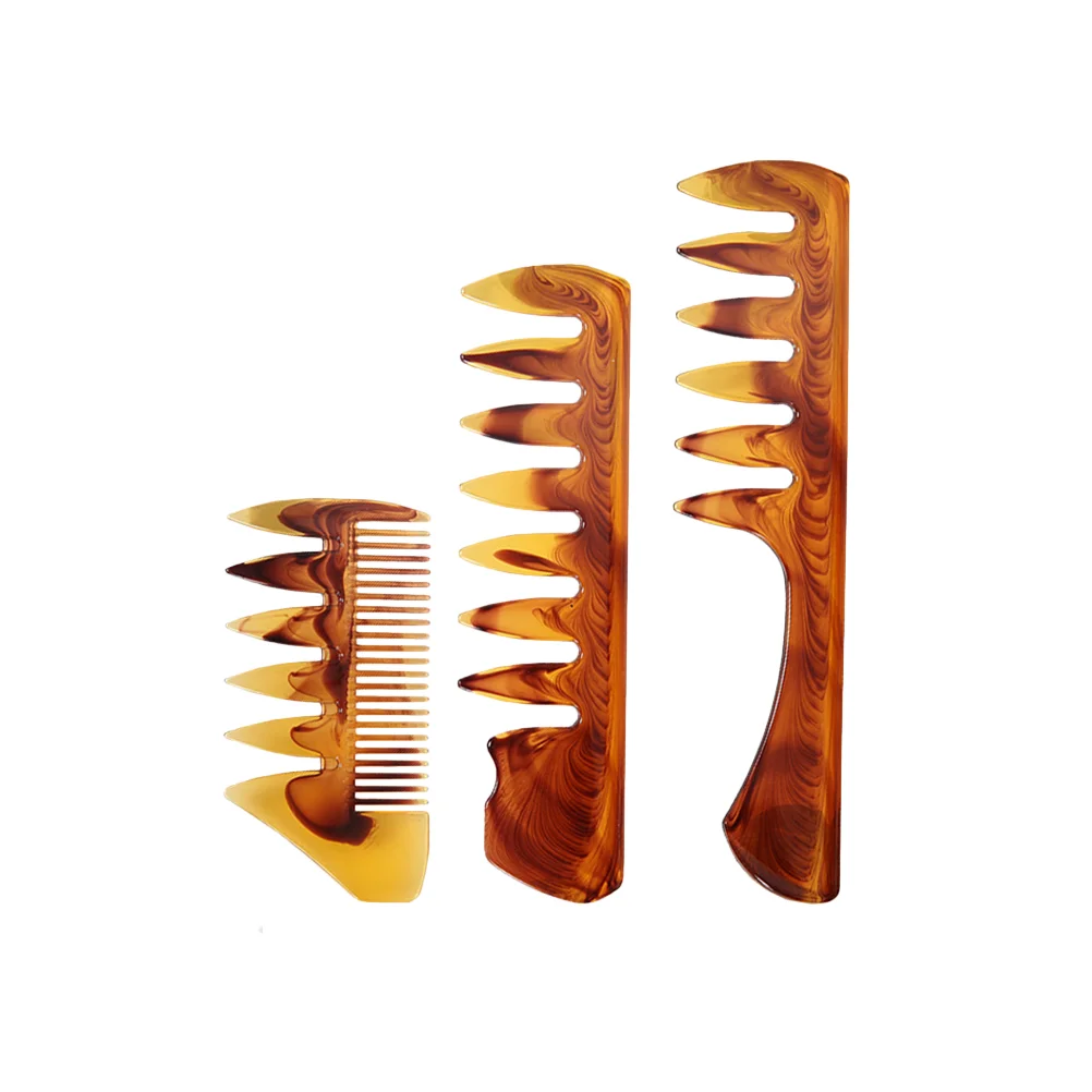 

3PCS Amber Color Combs Professional Male Combs Hair Spray Combs Hairstyling Combs Hairdressing Supplies