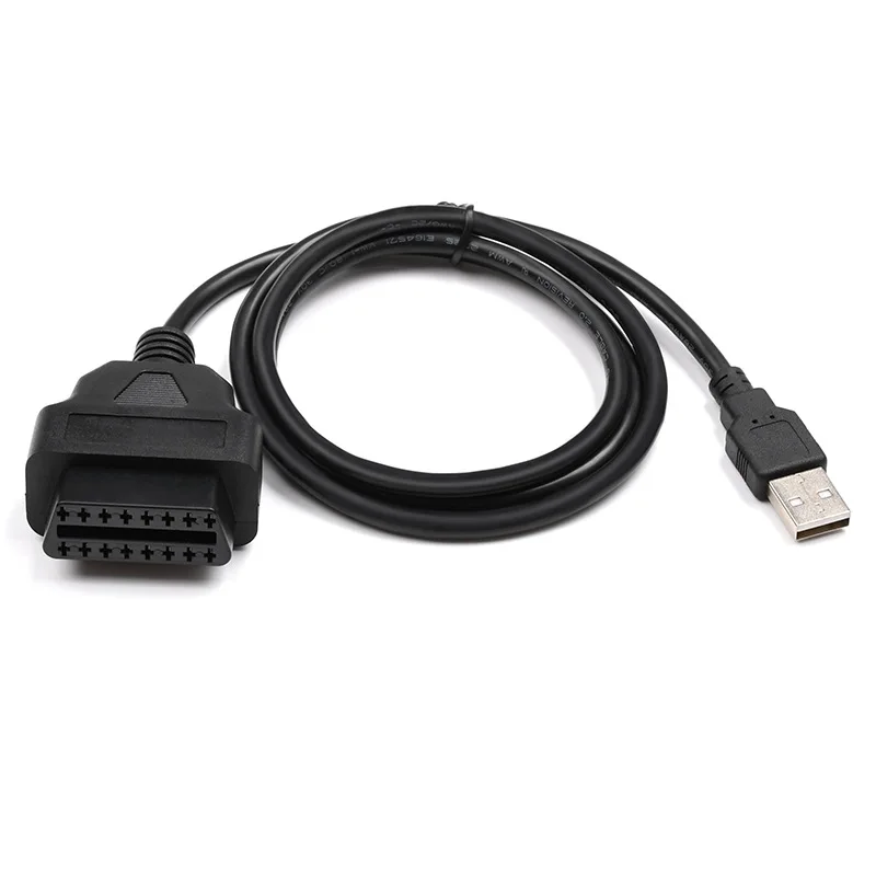 16Pin OBD2 To USB Port Adapter Cable Connector Diagnostic Tool Female 16Pin to USB connection cable 1M extension cable