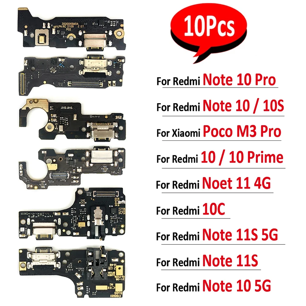 

10 шт., USB-разъем для зарядки Xiaomi Poco M3 Pro Redmi 10 Prime Note 11 5G 4G 10S 11E