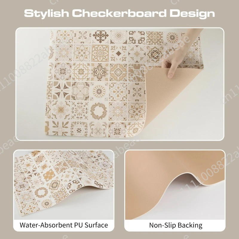 Cute Fruit Pattern Kitchen Countertop Mat Super Absorbent Drainage Pad for Dish Drying & Table Protection