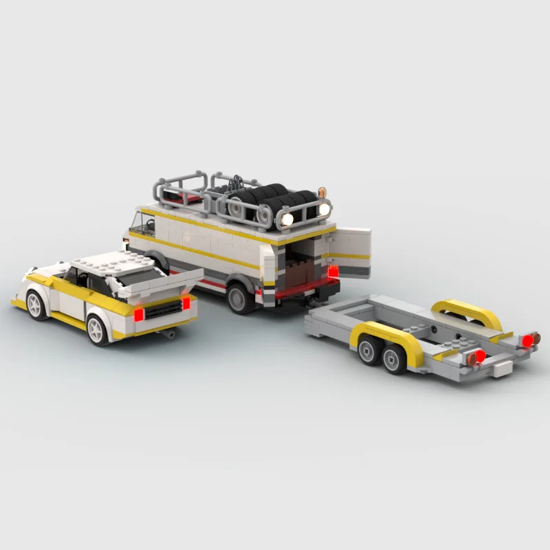 MOC samochód techniczny LT45 zestaw 76897 Audied Quattros S1E2 transporter ciężarówka prędkość mistrz rajd Hatchback klocki zabawki prezent