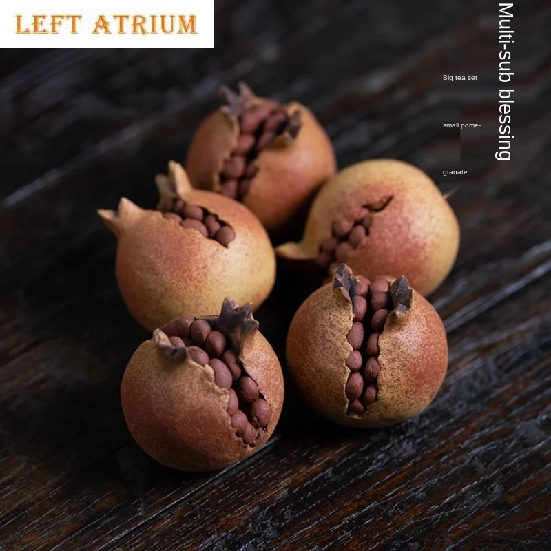 Исин Пурпурный Песок Чай Домашнее Животное Гранат Маленькие Украшения Моделирование Ручной Работы Поддерживаемый Дзен Чайная Церемония Чайный Набор Запасные Части