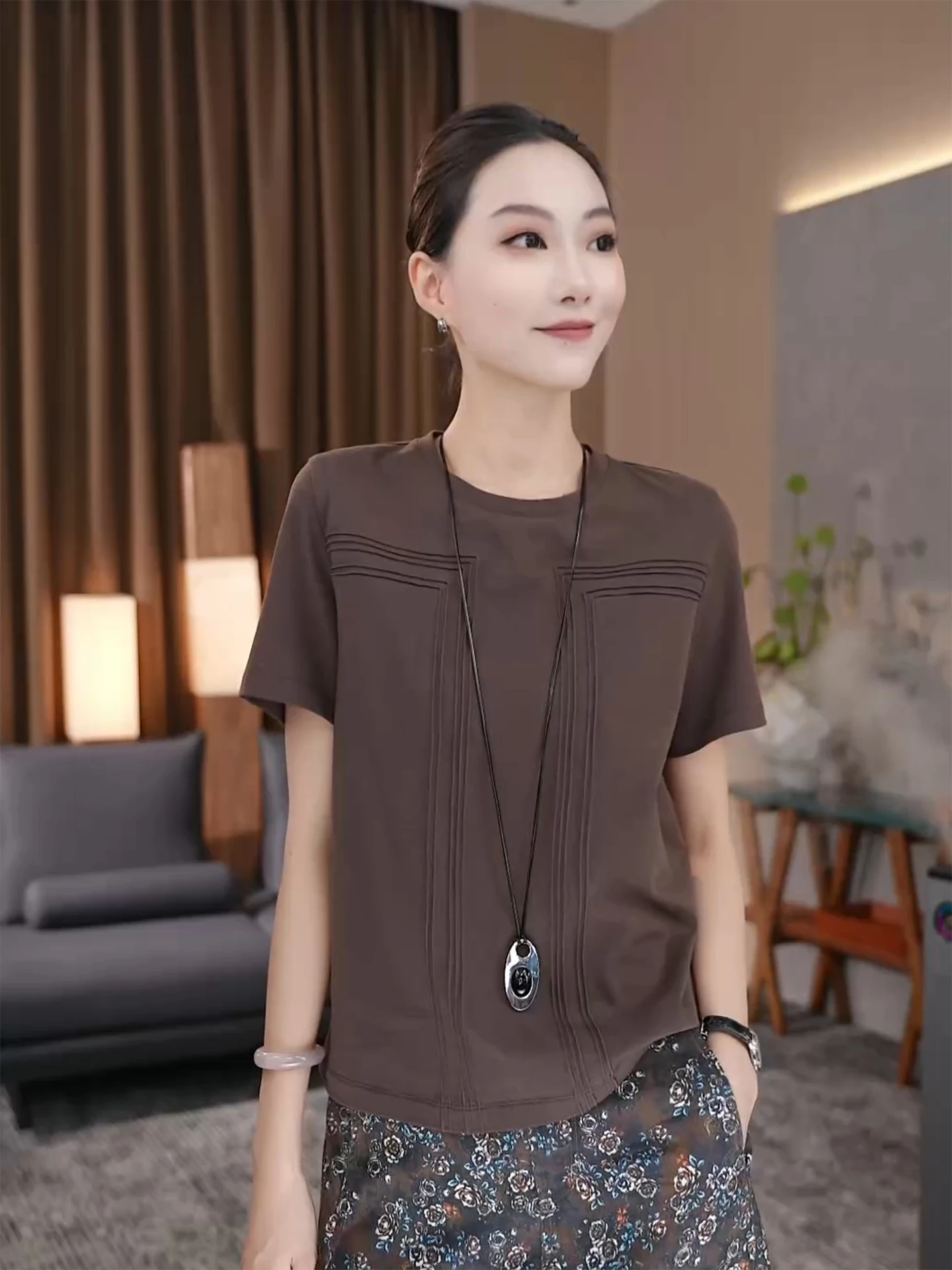 

Универсальный свободный хлопковый летний топ ZOZO HOME Airy T-irt Tq7340p для повседневной носки