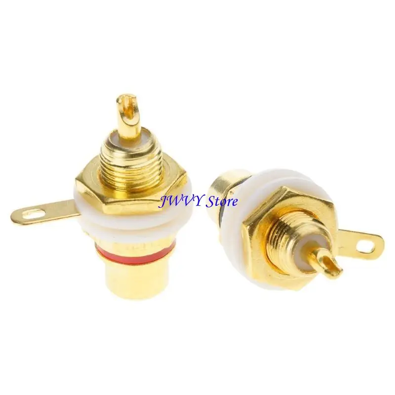 573A 2Pieces Chassis Panel Mount Adapters Female Phono Jacks Female Socket Connectors