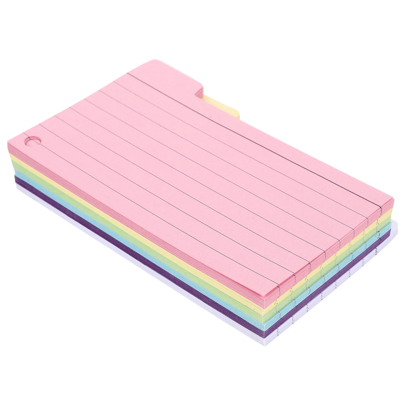 

6pcs Six Colors Lined Note Cards Compact Design Tear Off Use Thick Paper Without Bleeding Ink School Office Supplies