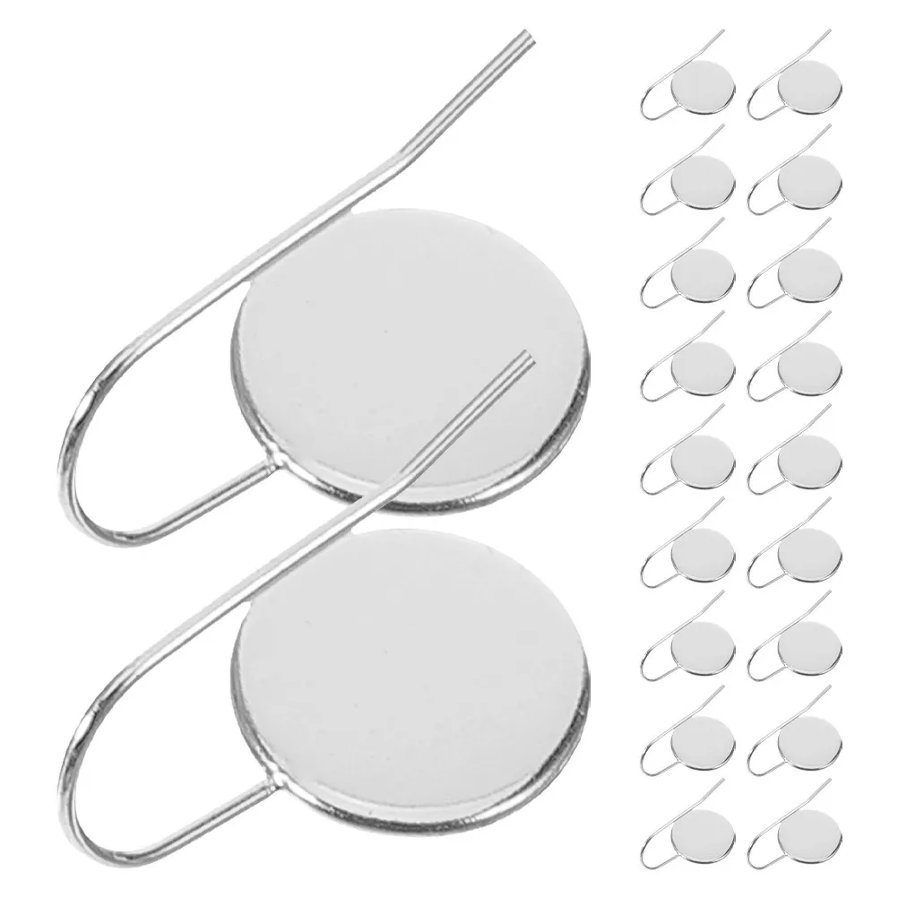 20Pcs Polished Stainless Steel Earring Tray Blanks Welded Bezel Settings for DIY Cabochon Pendant Dangle Earrings Jewelry Making