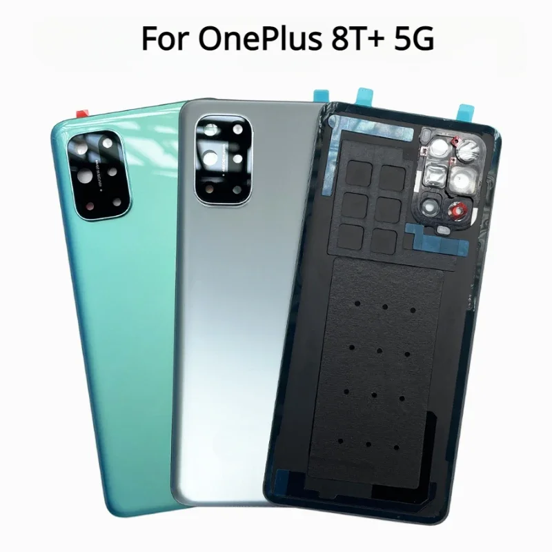 oneplus-8t-5g用バッテリーバックカバーガラスリアドアハウジングパネルケース交換部品