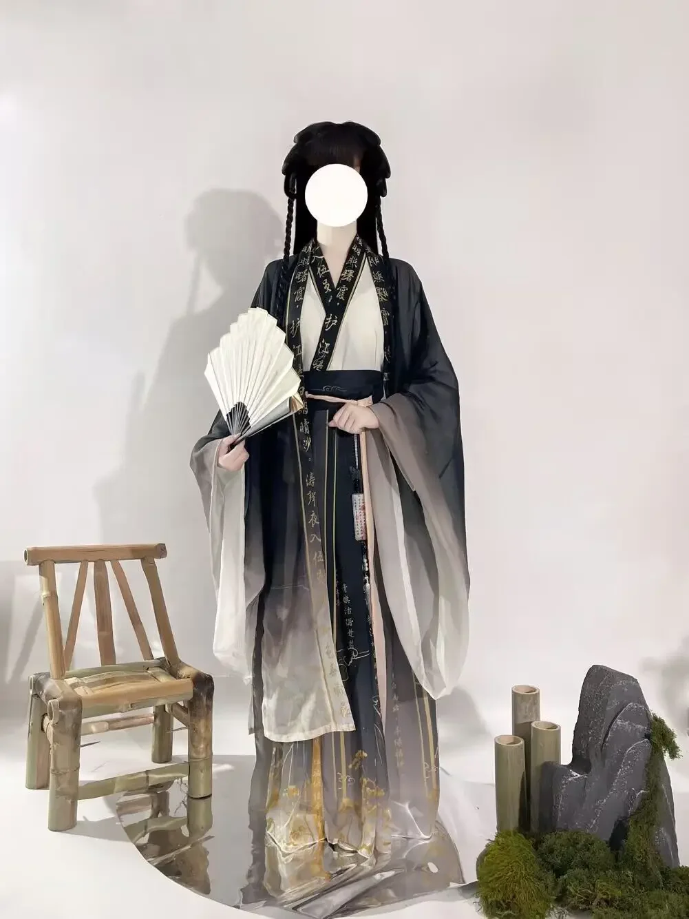 ملابس هانفو على الطراز الصيني الجديد لعام 2025 قميص وي جين بأكمام كبيرة مع ياقة متقاطعة وتنورة للأزواج زهر هانفو الساخن #1