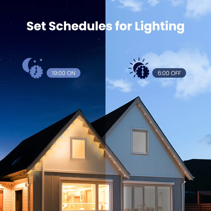 Tuya Wifi Smart Eaves String LED Light Outdoor IP67 Waterproof RGB Color RF Remote Control For Alexa Google Home