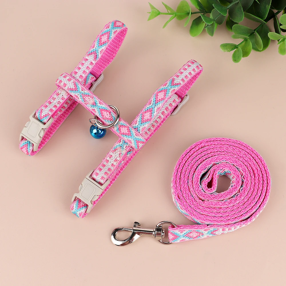 Adjustable Cat Dog Harness and Leash Set Nylon Vest Walking Lead For Kitten Puppy Cats Harness Leash Set Small Dogs Chihuahua