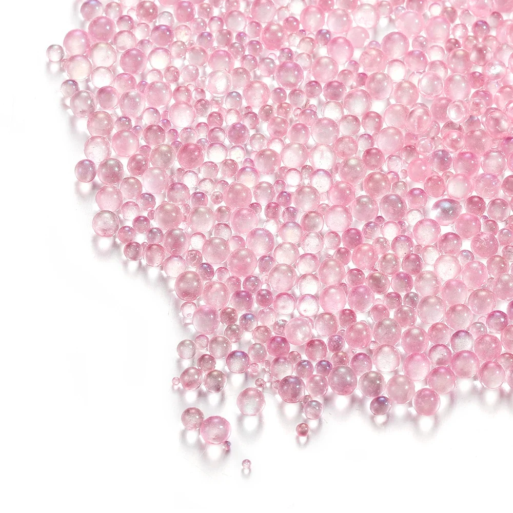 

100g 0.4-3mm Mini Bubble Ball Beads Tiny Glass Bead Resin Filling for Silicone Mold UV Resin Epoxy Filler DIY Nail Art Decor