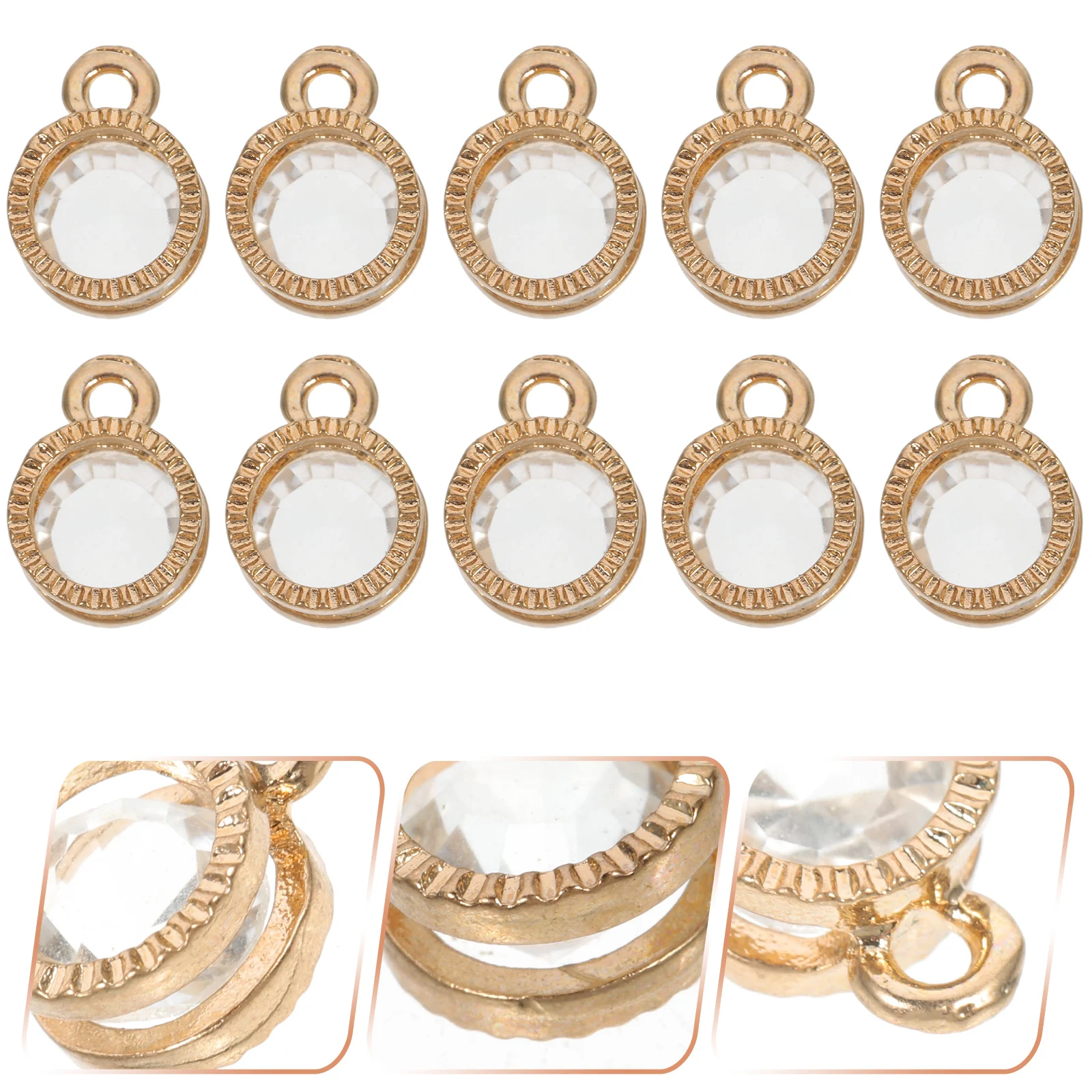 

50 Pcs Metal Zircon Necklace Bracelet Pendant Zircons Charms Pendants Fashion Jewelry Making Alloy for Necklaces DIY Keychain