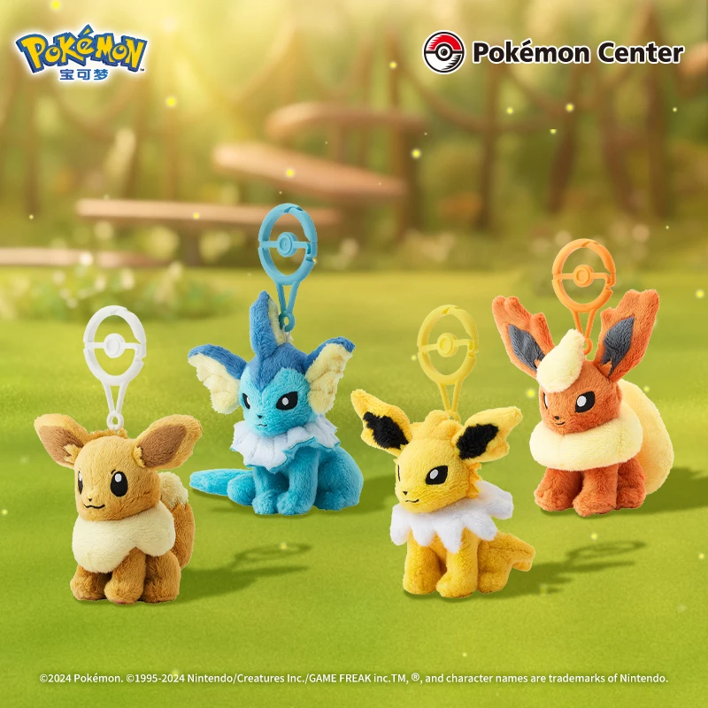 Pokemon Plush Pendant Eevee Sylveon Vaporeon Jolteon Flareon Espeon Umbreon Leafeon Glaceon Poké Ball Buckle Anime Model Toy