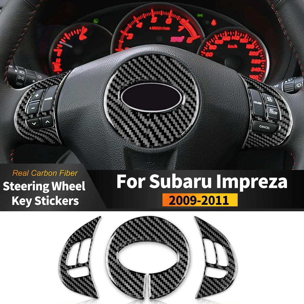 

Carbon Fiber Steering Wheel Protective Stickers Aiti-Resistant For Subaru Impreza 2009-2011 Car Interior Decoration Accessories