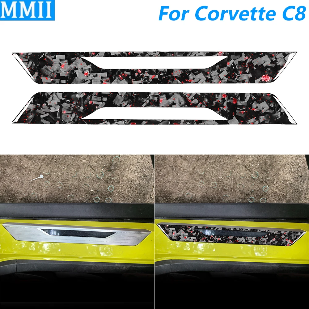 

Для Chevrolet Corvette C8 2020-2025: Накладки на внутренние пороги из кованого карбона, декоративные элементы, аксессуары для автомобиля, наклейки