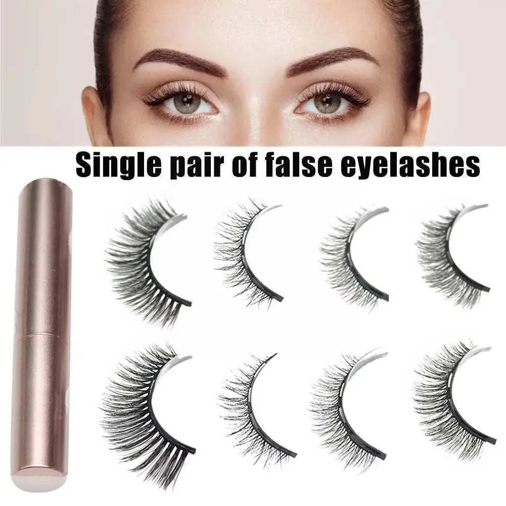 1 Pair 3D Magnetic False Eyelashes With Magnetic Eyelashes Makeup Quick Lasting Dry Natural Long Eye False E9S5