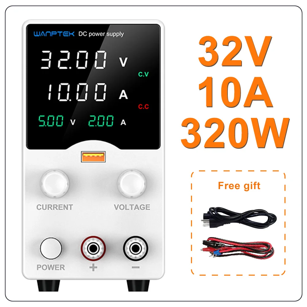 Wanptek DC-Labor-Netzteil, 30 V, 60 V, 120 V, einstellbarer Spannungsregler, voreingestellter Spannungsstrom, Doppeleingangsspannung, 220 V/110 V