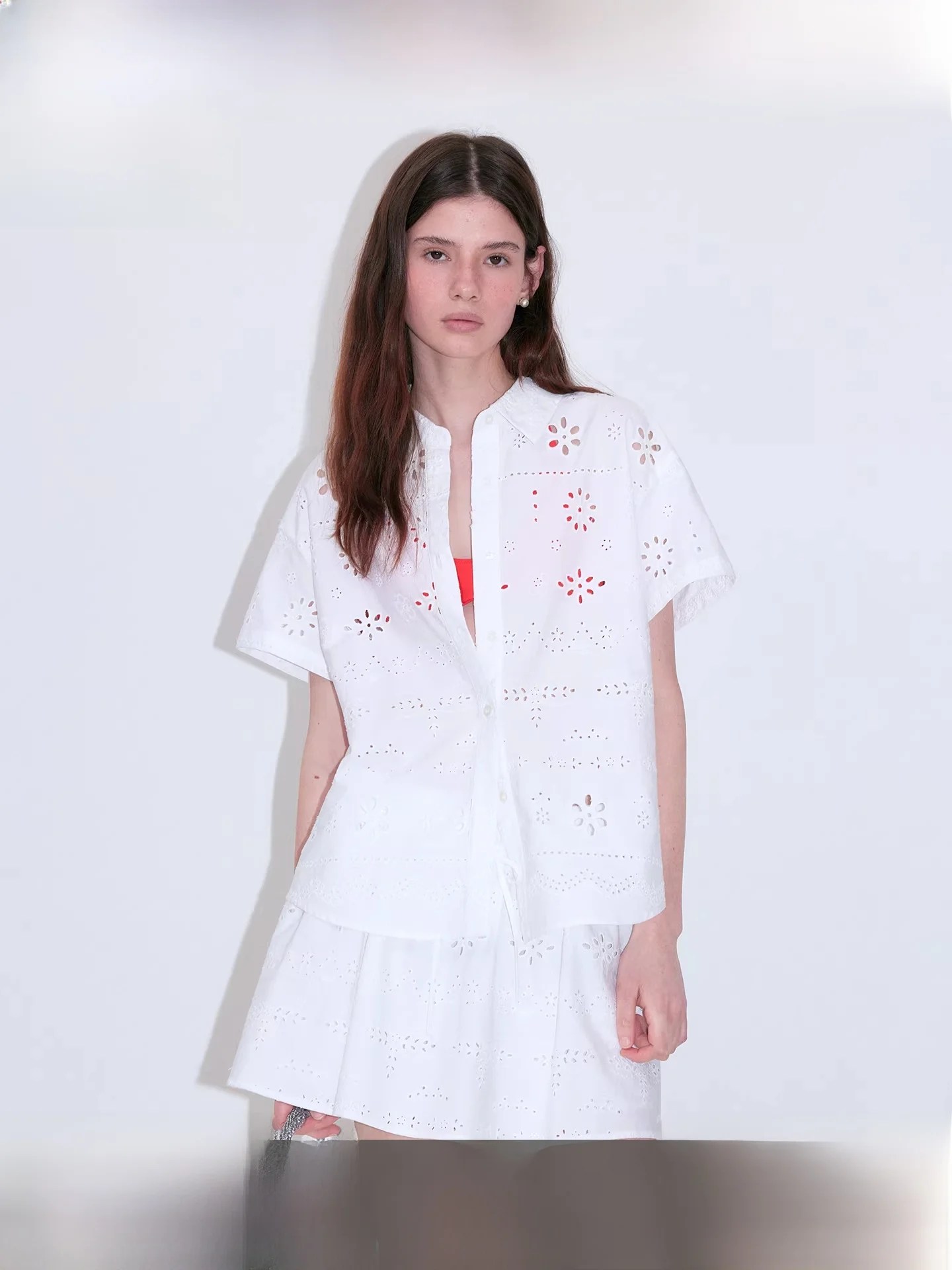 

Женская летняя футболка Fano Commuter с лазерной вышивкой, коротким рукавом и воротником из 100% хлопка, с прочной текстурой